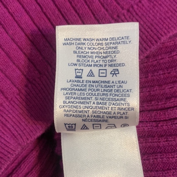 Lands End Women’s Violet Purple Scoop Neck Short Sleeve Sweater Size S (6-8) - Picture 7 of 7